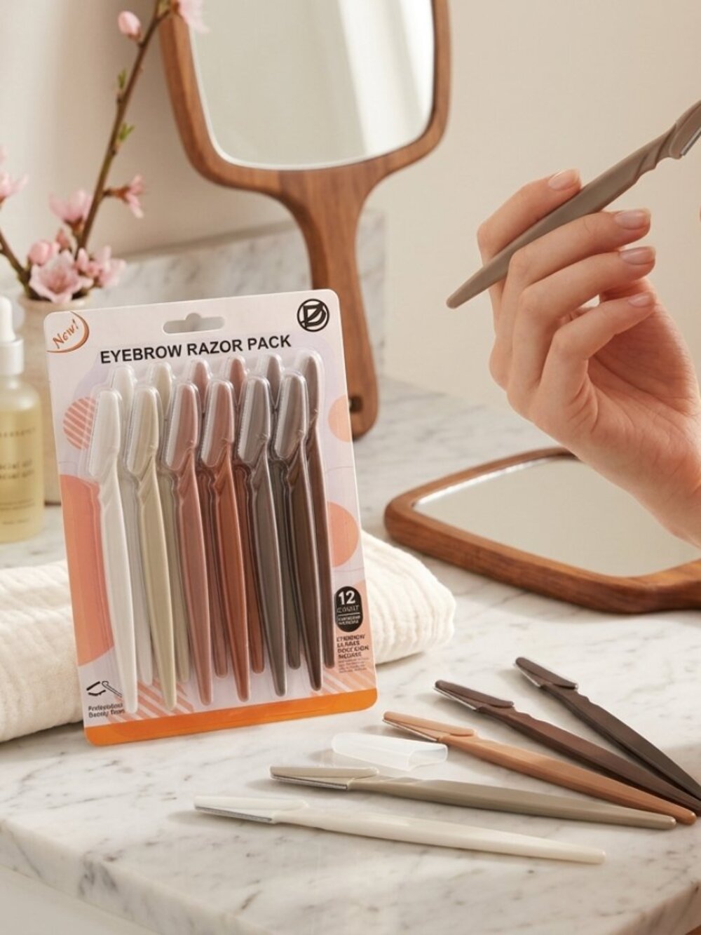 12-Pc Dermaplaning Face & Eyebrow Razor Set | Precision Covers NWT